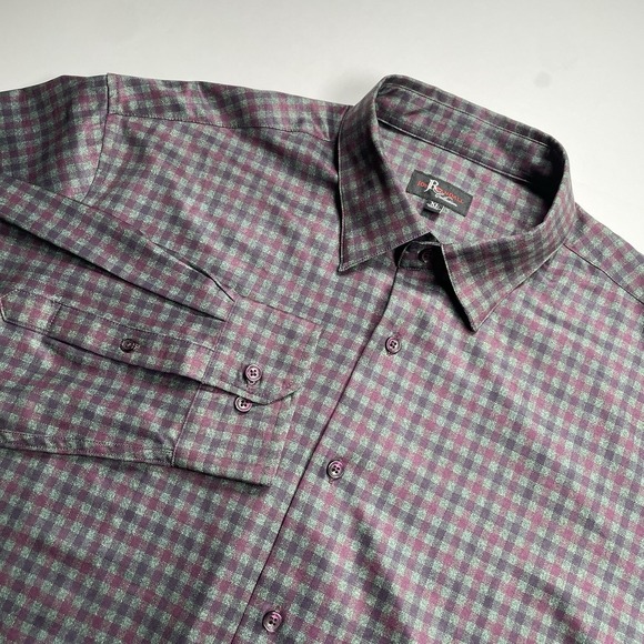 Jon‎ Randall Collection Men's Shirt XL Performance Stretch Purple Pink Plaid - Picture 1 of 9